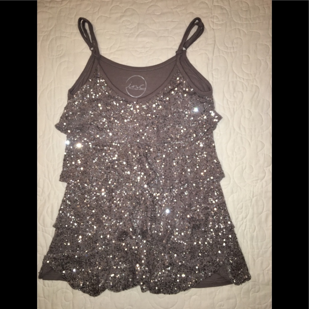 INC glitter holiday/special occasion top